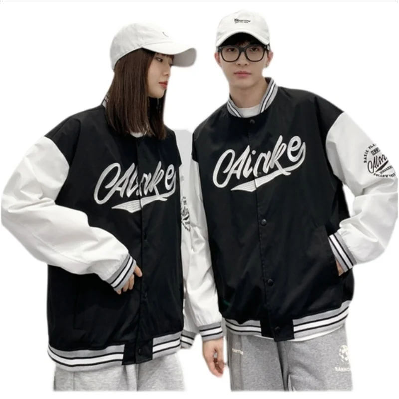 Men Baseball Jackets 2023 Spring New Long Sleeve Bomber Jacket Ins Hip Hop Youth Couples Jacket Men Loose Coat A0007