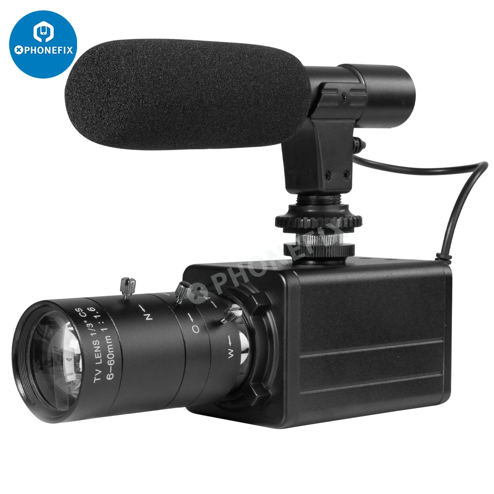 

Webcam 4K HD 3840*2160 CMOS IMX317 Manual Varifocus CS Lens 6-60mm Live Broadcast USB Camera For PC Robot ATM Kiosk Scanning