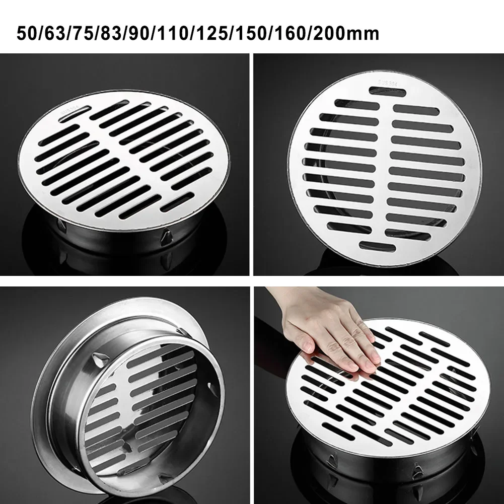 50-200MM Floor Drain Balcony Floor Drain Stainless Steel Large Displacement Drainage Outdoor Roof Anti-Blocking Strainer