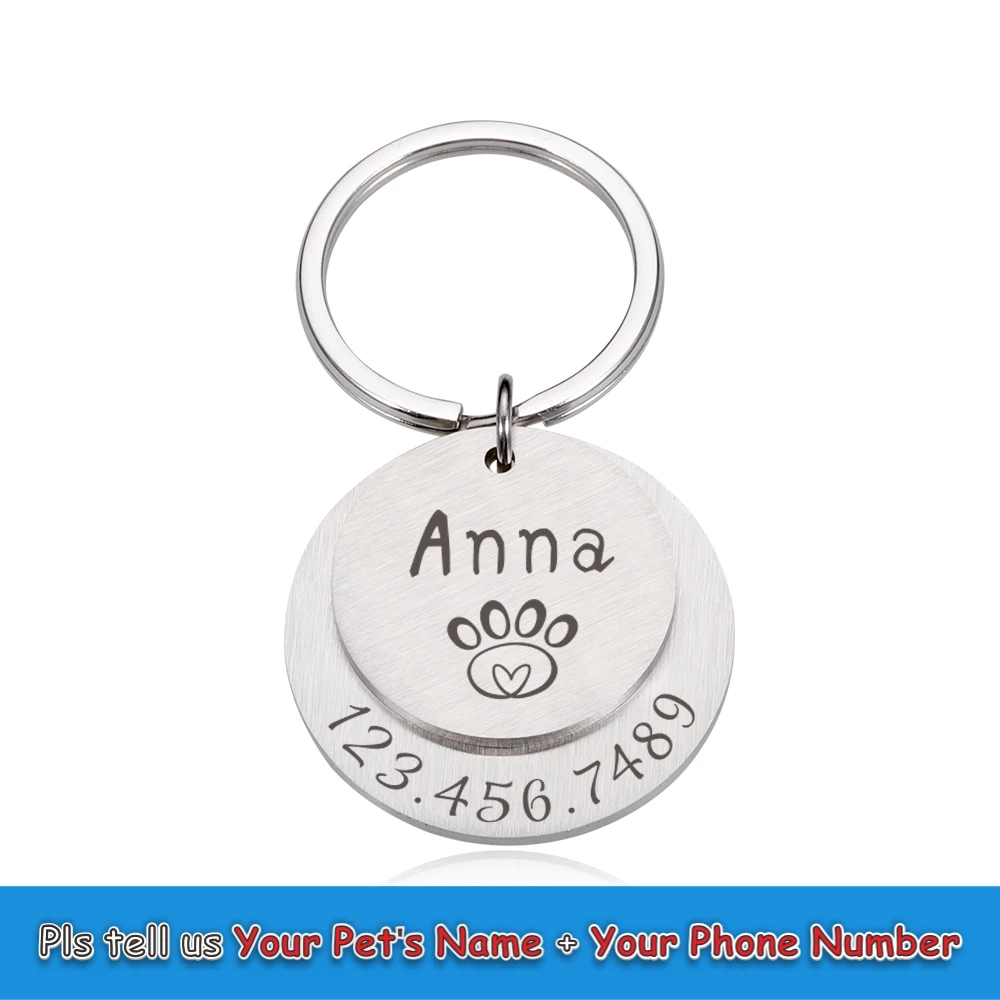 Personalized Engraving Pet ID Tags Anti-lost Dog ID Tag Identification Customized Pet Name Puppy Collar Dog Cat Tag Pet Supplies 