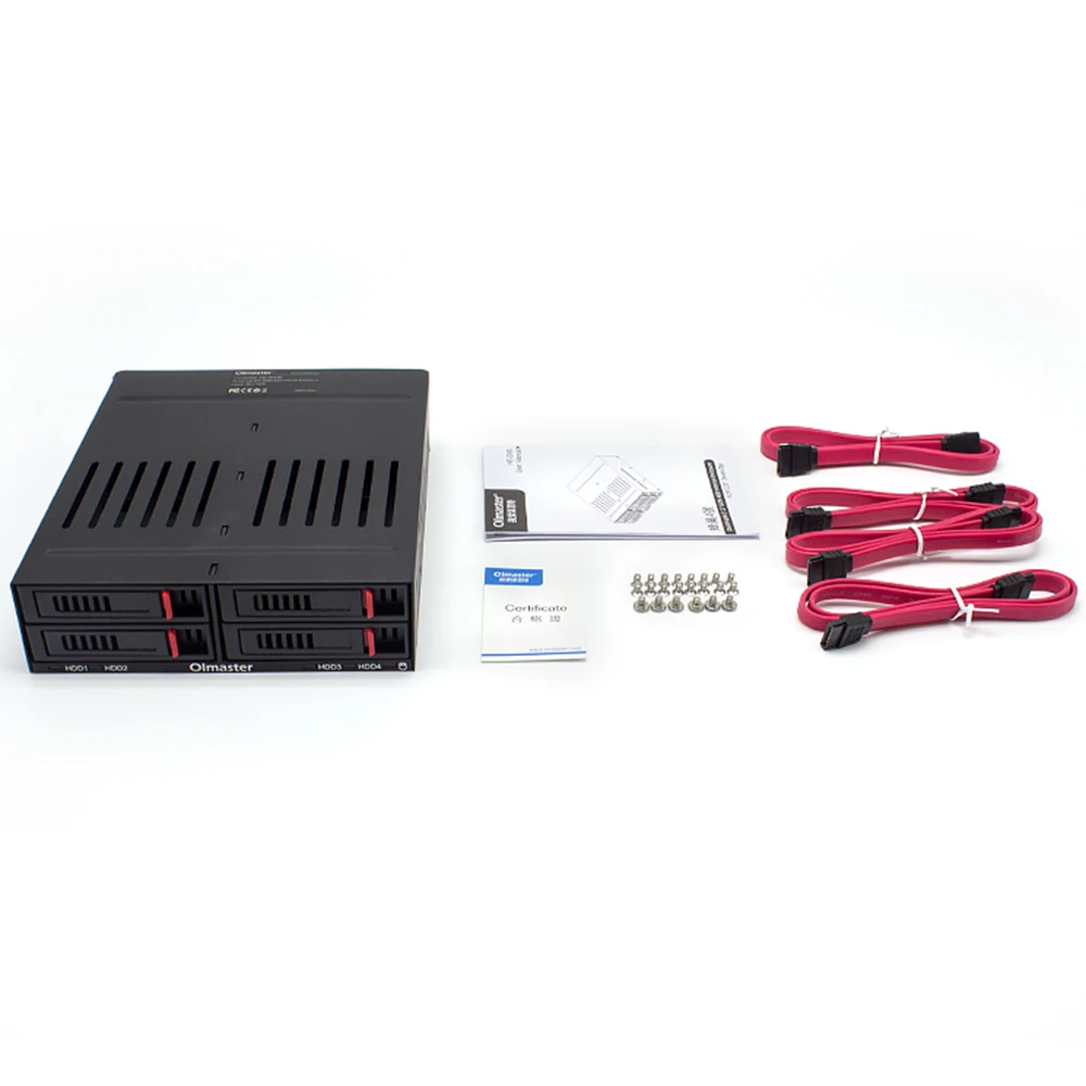 4-slot Internal Hard Disk Rack Support Four 2.5inch SATA HDD/SSD Easy Installation Plug and Play Hard Disk Rack 5
