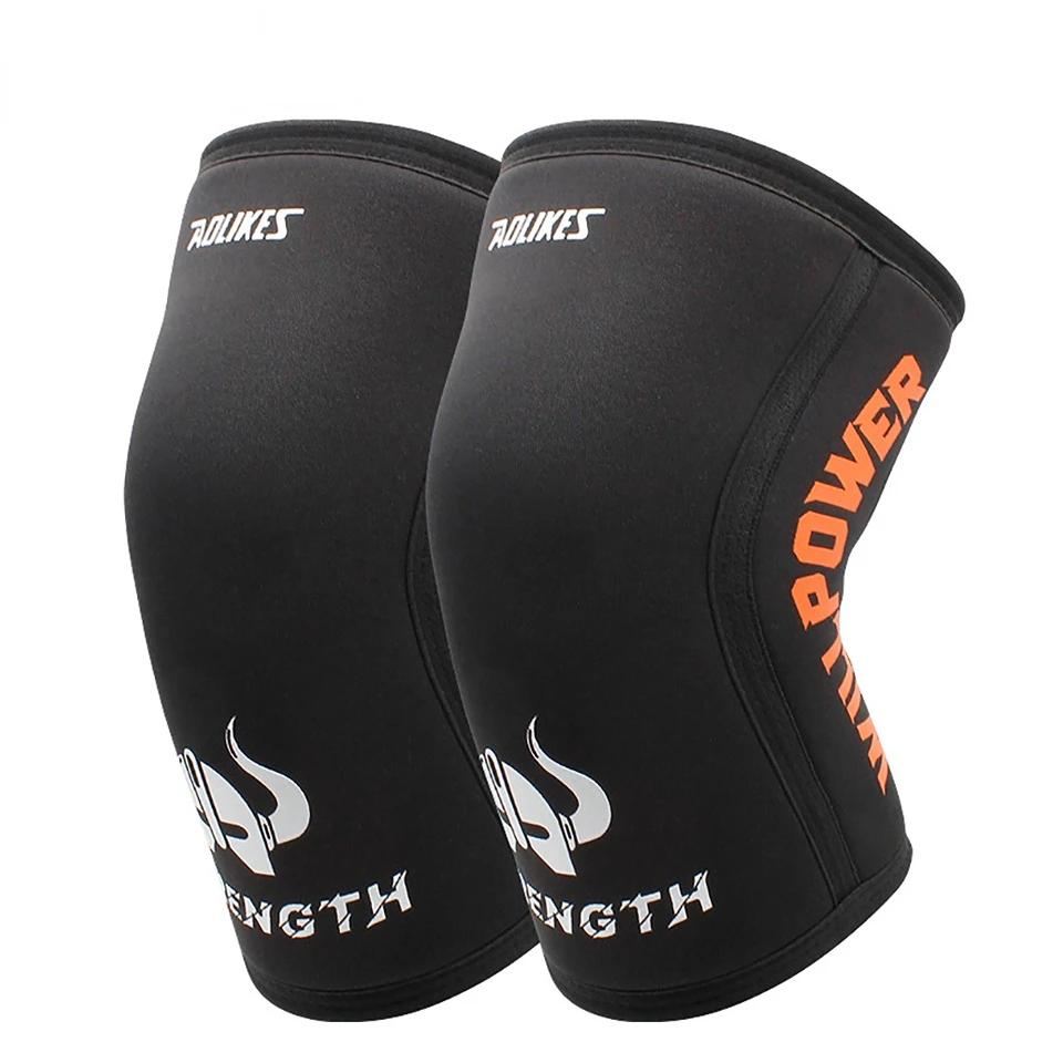 

2 PCS 1 Pair 7mm Neoprene Sports Kneepads Compression Weightlifting Pressured Crossfit Training Knee Pads Support Women Men