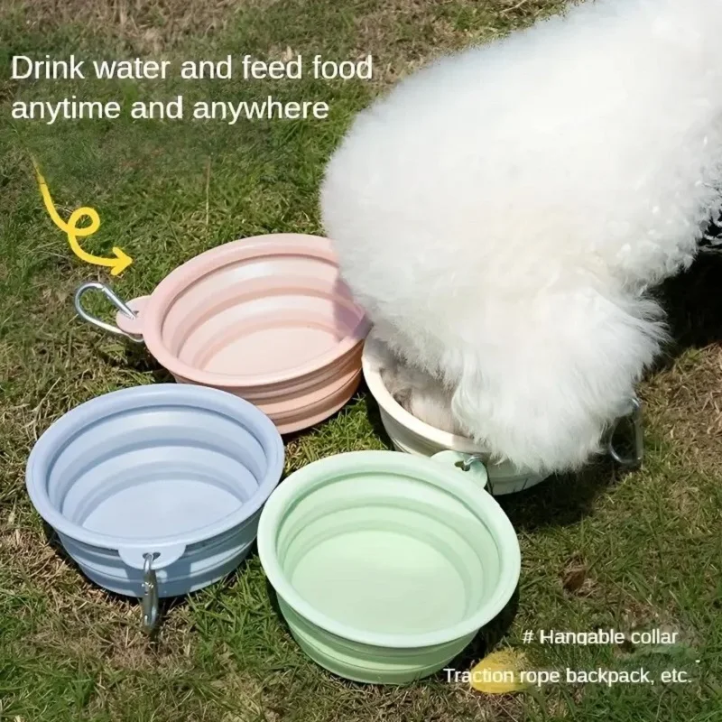 Silicone Dog Food Water Bowl Collapsible 2 In 1 Pet Dispenser Outdoor Travel Dog Cat With Carabiner Bottle Food Water Container Silicone Dog Food Water Bowl Collapsible 2 In 1 Pet Dispenser Outdoor Travel Dog Cat With Carabiner Bottle Food Water Container
