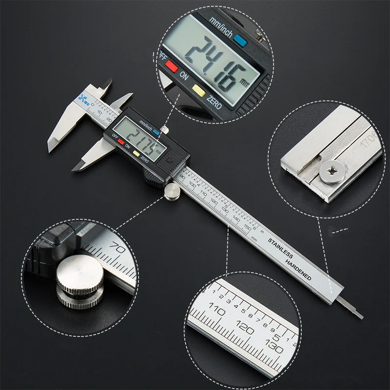 Calibrador Digital LED Vernier, 6 ", 150mm, CNC, micrómetro electrónico,  regla, herramienta de medición - AliExpress