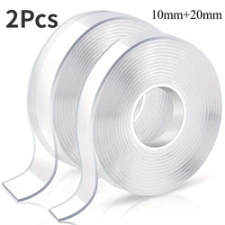 Versatile Transparent Double - Sided Adhesive Tape for Multi - Surface Use (2 - Pack) (WHITE)