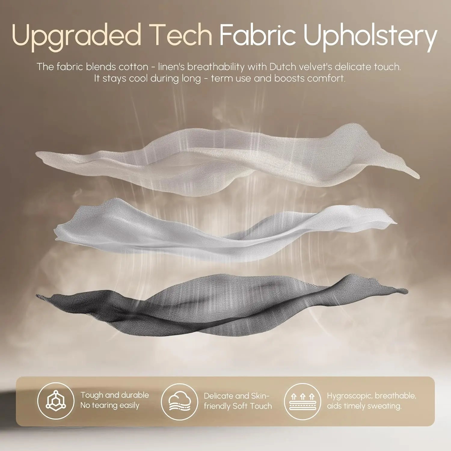 Fabric Gaming Chair with Pocket Spring Cushion,Breathable Computer Chairs with Massage Lumbar Support and Footrest