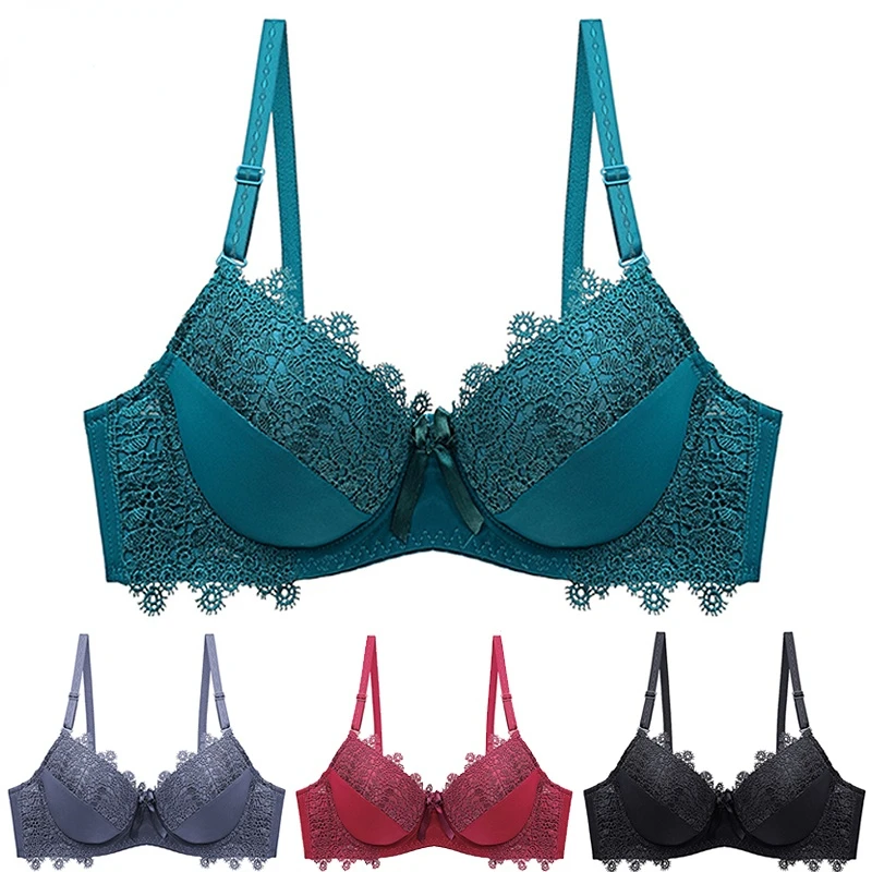 

New 2023 Sexy Lace Push Up Women Bra Set Solid BC Cup Lingerie Underwear for Women Black Red Beige Lenceria Para Damas Sexy Bras