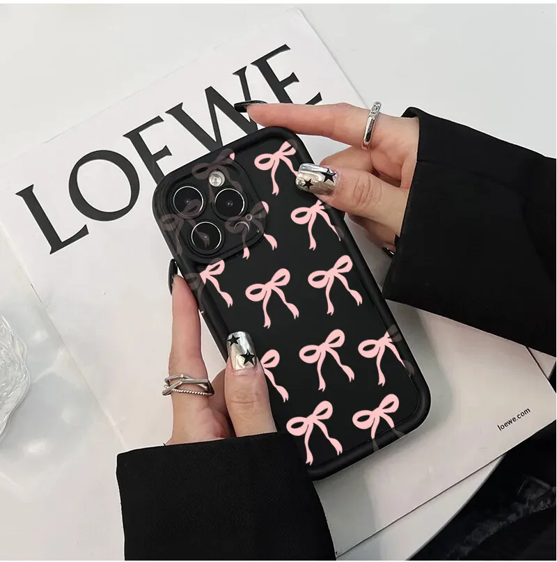 Luxury Pink Bowknot Soft Phone Case with Elegant Bow Design