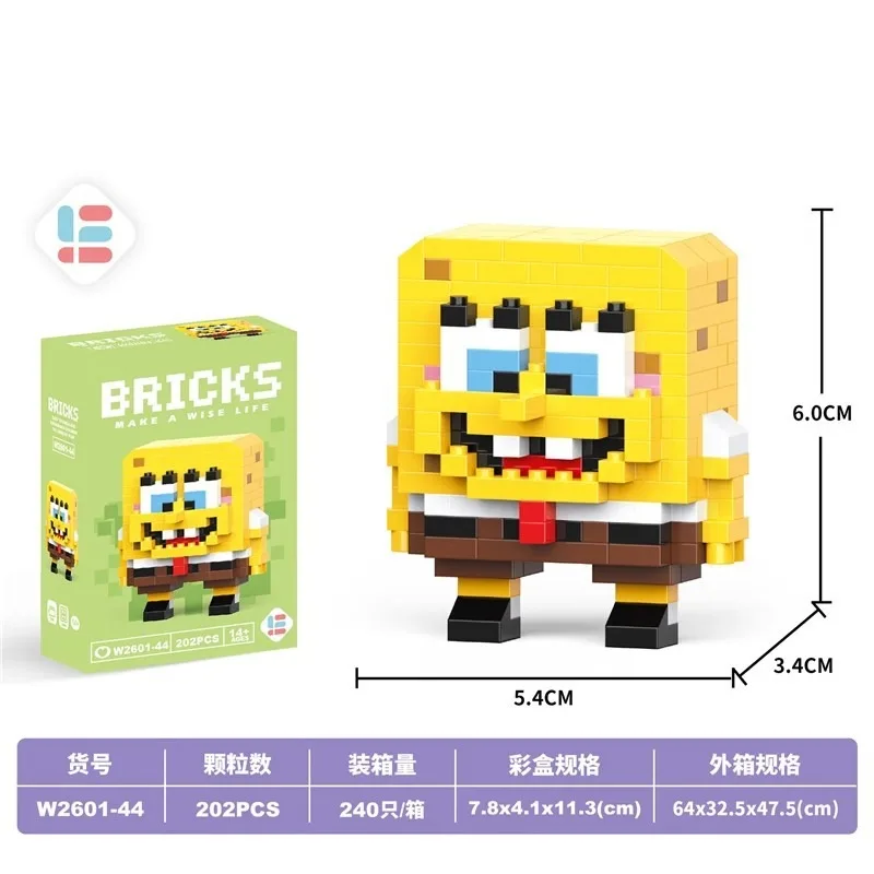 Disney Sanrio Building Block Toys Cartoon Characters Stitch, Mario Katie Cat Small Particle Construction Assembly Toys Wholesale 6