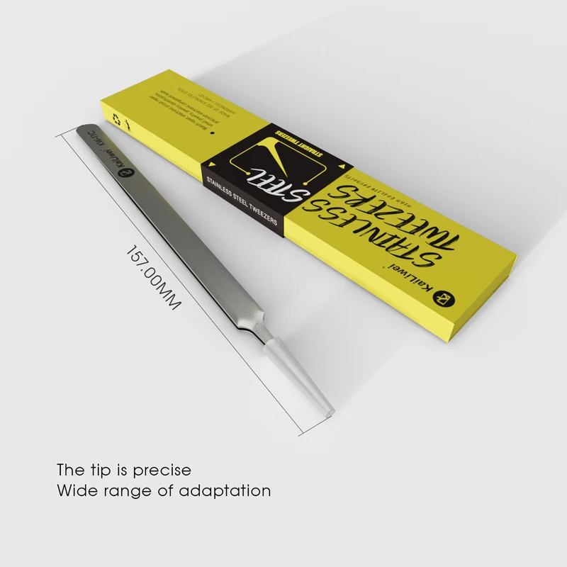 Kailiwei Mobile phone fingerprint flying line special repair elbow tweezers tool electronic repair precision stainless steel tip