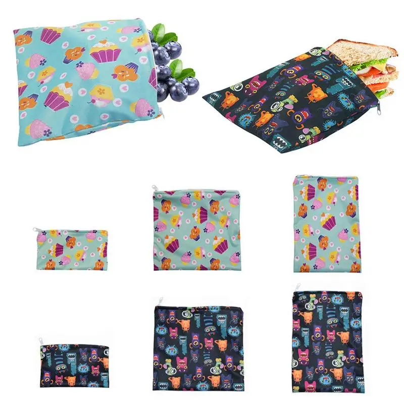 

3pcs Snack Bag Reusable Washable Storage Bag Multifunctional Beeswax Sandwich Lunch Bag Organic Food Wrap Eco-friendly