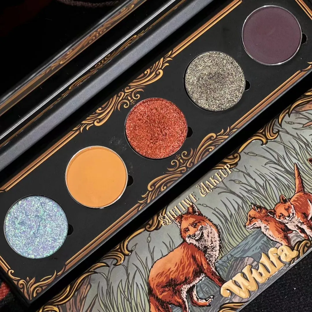 Eye Shadow Plate Shellwe Makeup Wulfa Sparkling Pearl Chameleon Five-Color Eyeshadow Palette-Wolf Palette
