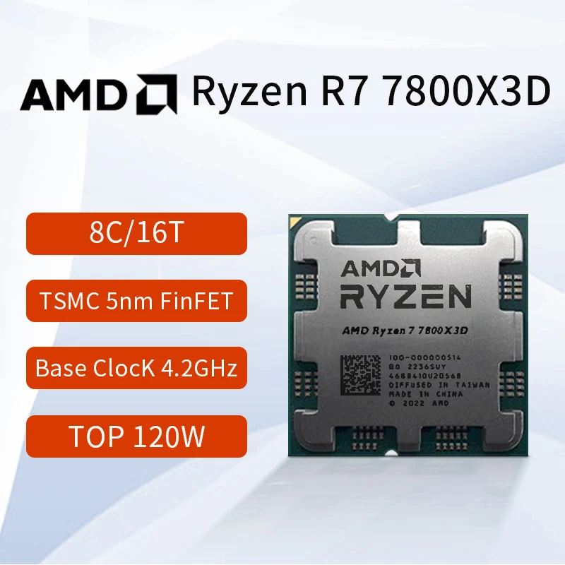 AMD RYZEN™ 7 7800X3D Brand New CPU Gaming Processor 8-Core 16-Thread 5NM  96M Socket AM5 Without Fan New Arrival Game Cache Hot - AliExpress