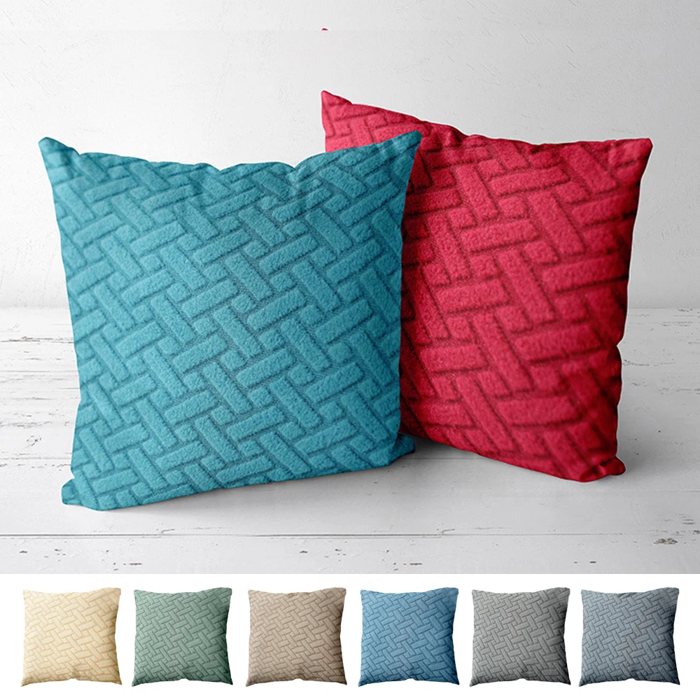 

Pillow Cushion T Shape Jacquard Plush Pillow Cushion Pure Color Sofa Backrest Cover Comfortable Soft Pillowcase Room Decor