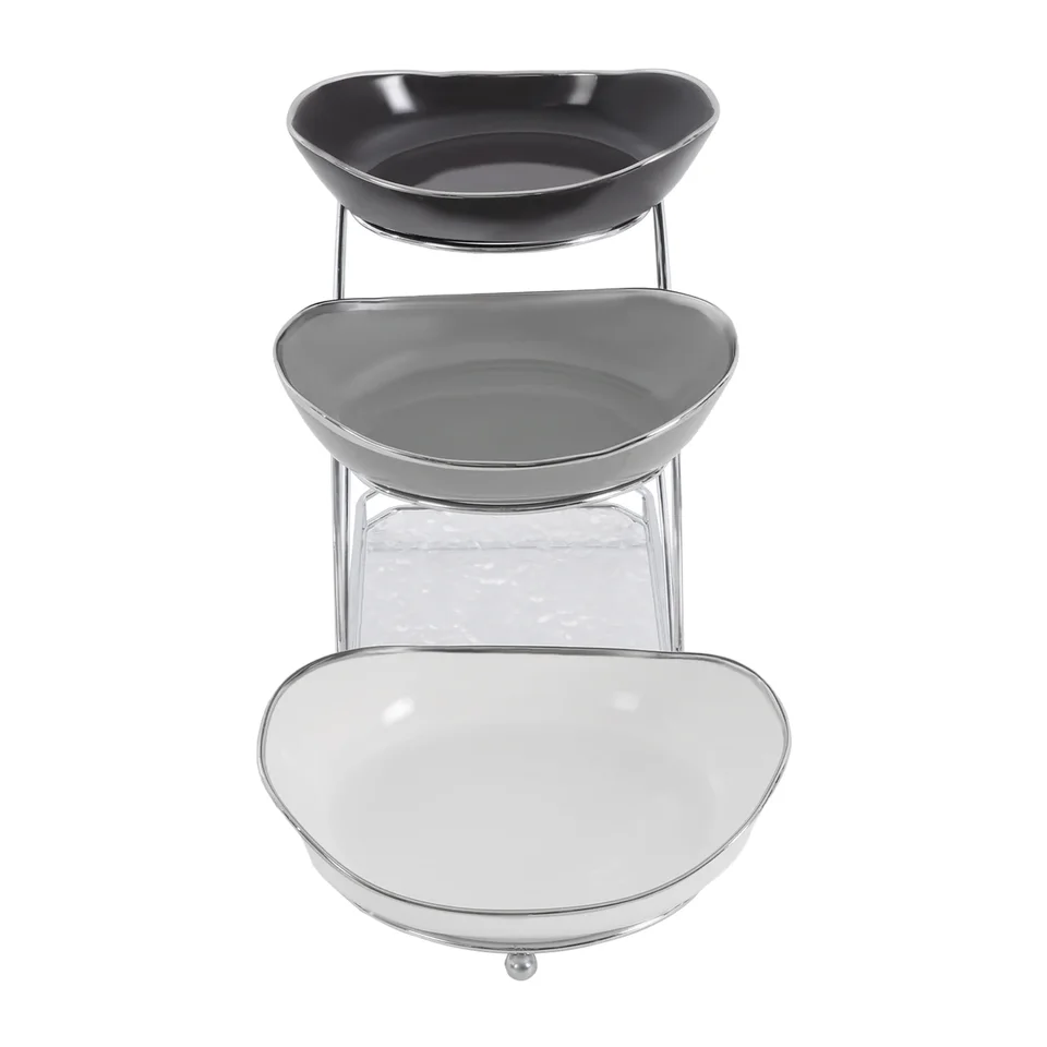 Elegant 3 Tier Fruit Serving Bowl Stand