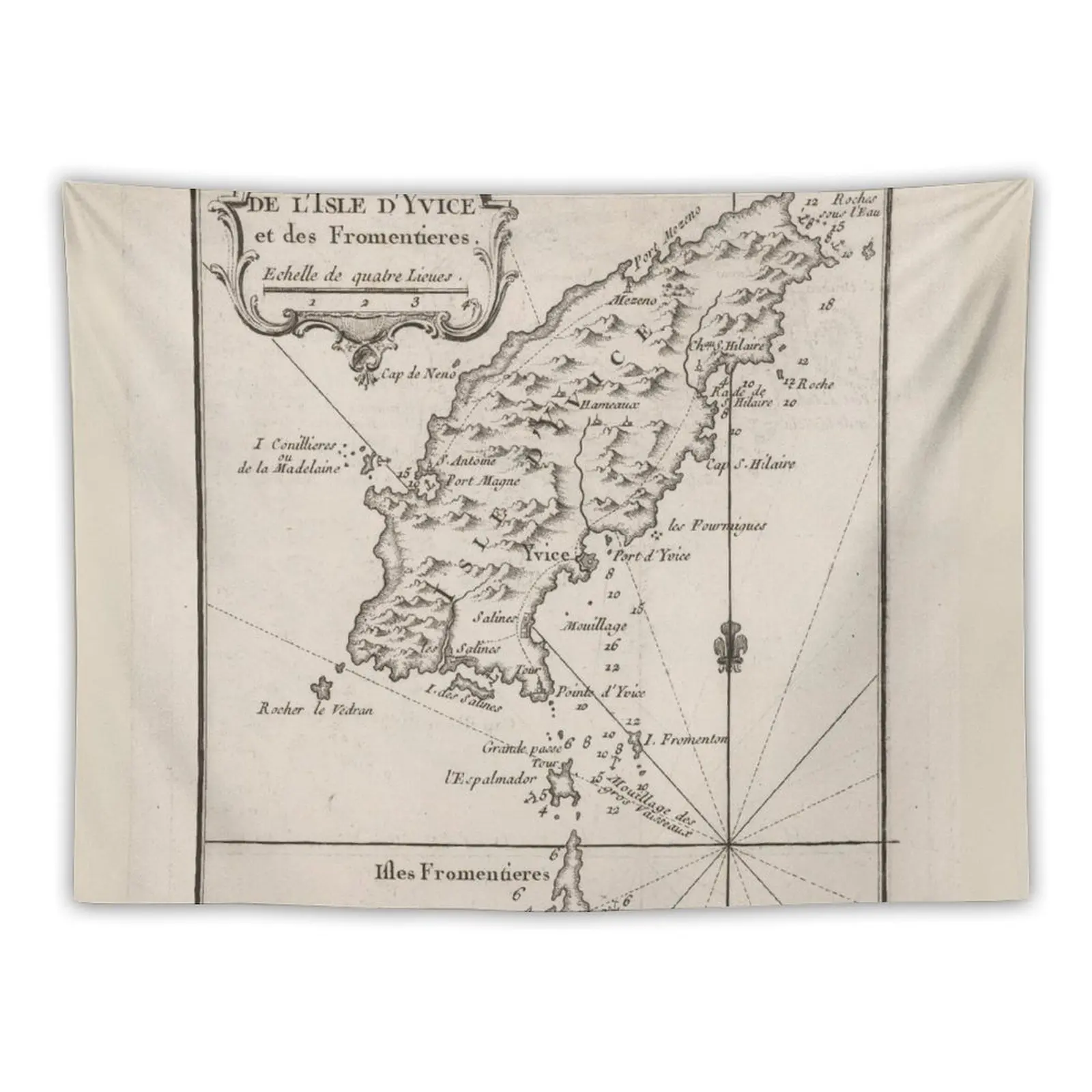 

Vintage Ibiza Spain Map (1764) Tapestry Wall Decor Aesthetic Room Decor Room Decor For Girls Tapestry