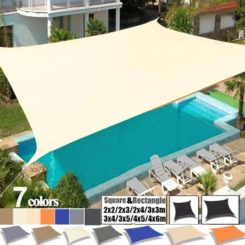 2x3/3x4/4x5/5x6M Awning Sail Waterproof Outdoor Square Rectangle Garden Patio UV Block Party Canopy Pool Field Shelter 1