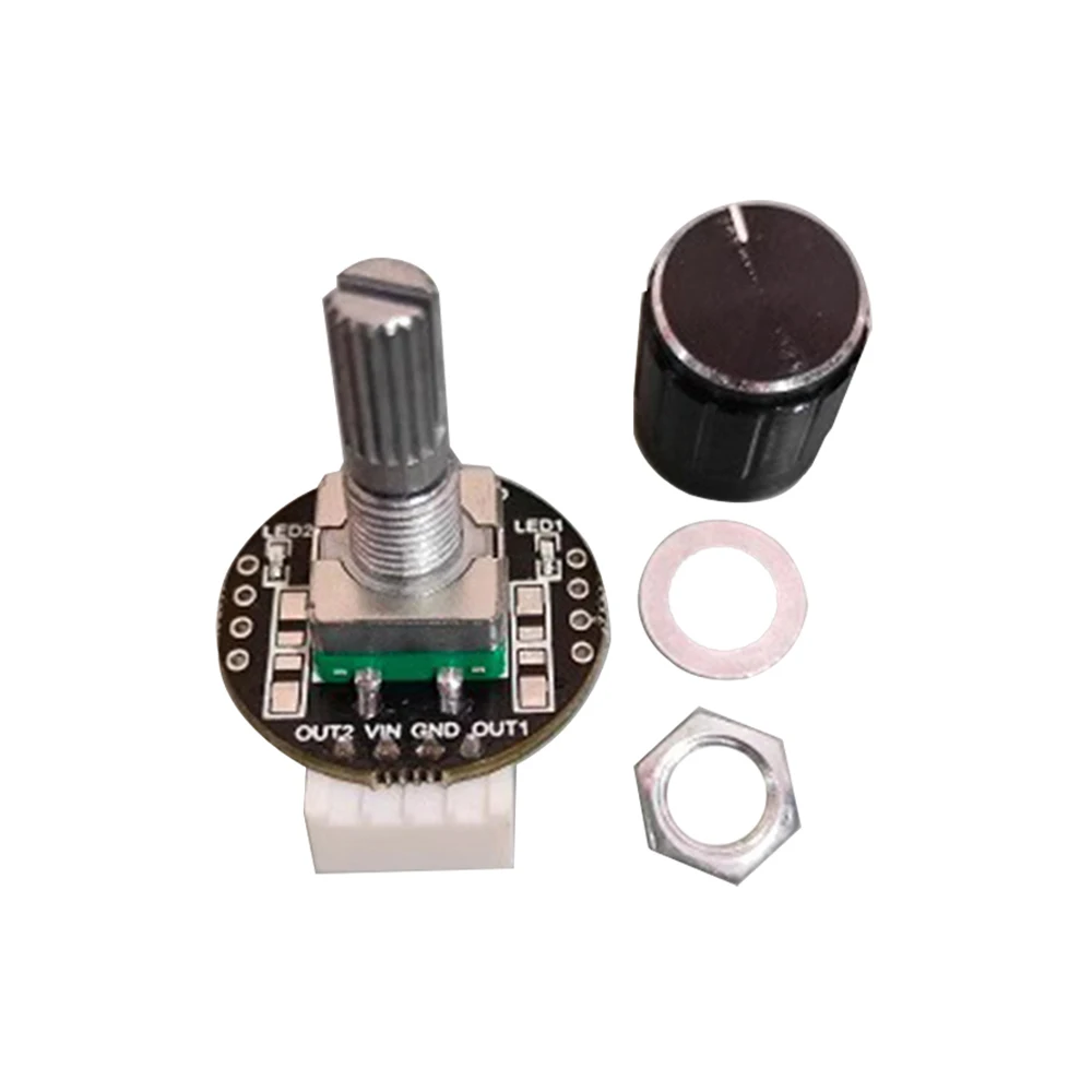 

DC 5-24V Dual PWM Duty Cycle Independent Output Digital Potentiometer Digital Encoder with Memory Function Increases Clockwise