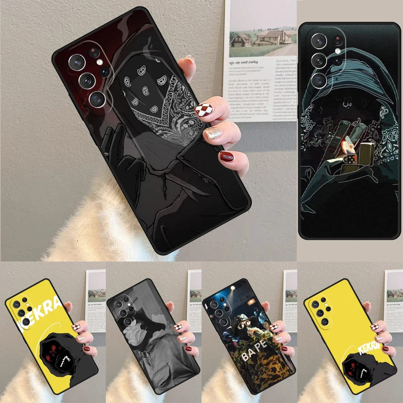 Чехол для Samsung Galaxy S24 Ultra S21 S22 S8 S9 S10E Note 10 20 Plus FE S23 kekra rapper модный крутой чехол для телефона Coque