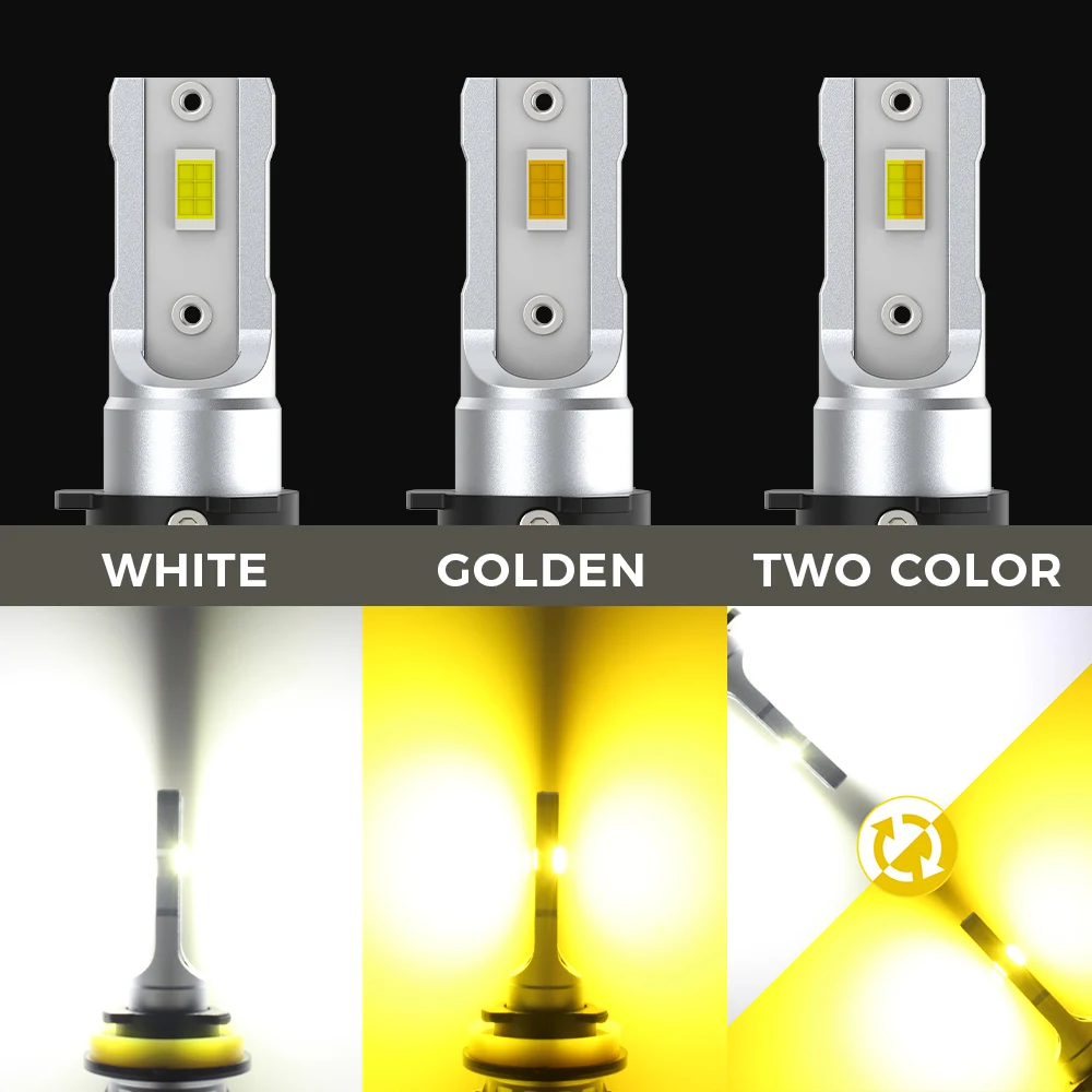 2pcs Q2N Canbus H8 H11 HB4 9006 PSX24W H27W/1 880 H27W/2 881 5202 H16EU LED 조명 자동차 안개등 60W 20000Lm 흰색 노란색 바이컬러