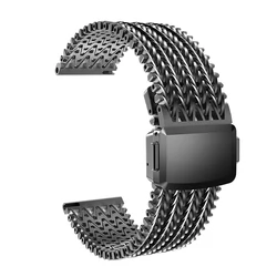 Universal 22mm Magnetic Milanese Metal Watchband Strap - 22mm (Black)