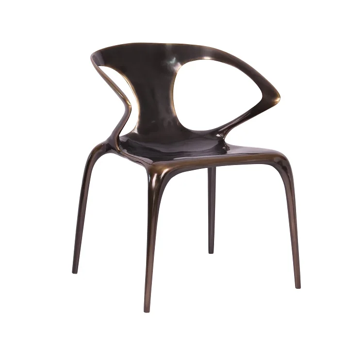 

Современный роскошный одноместный стул с медной кожаной мягкой сумкой, простая Высококачественная домашняя мебель