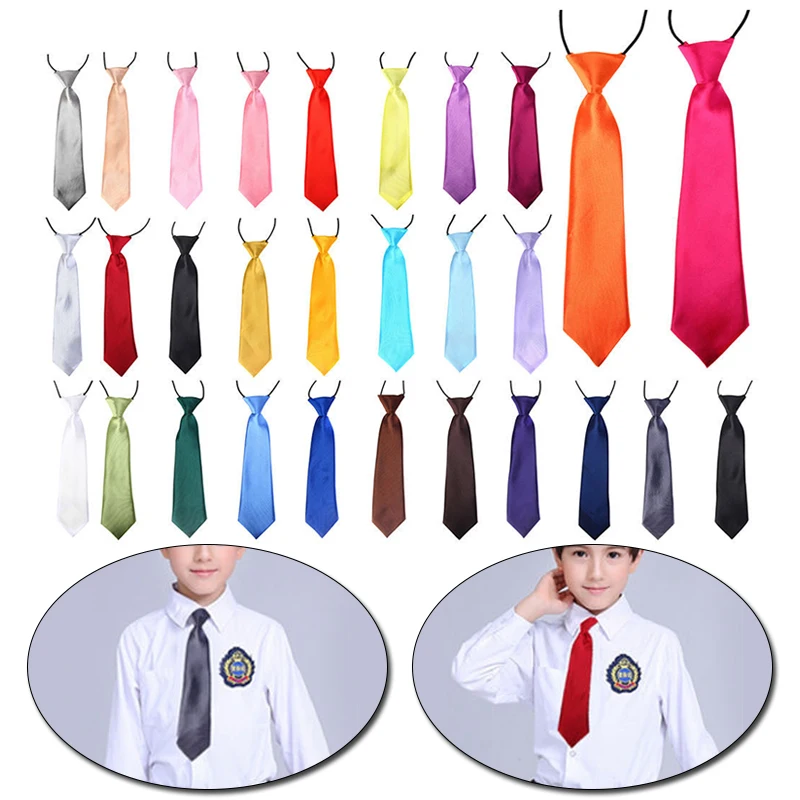 Neck Tie woven necktie For Girls Boys Kid School Children Wedding Party Adjustable Pre-tied