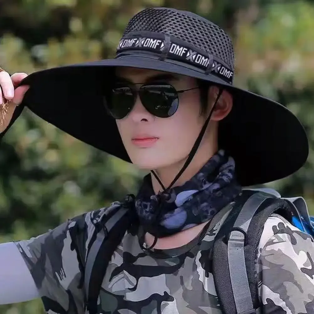 Description Picture 5 of itemBreathable Sunshade Fisherman Hat UV Protection Large Brim Summer Outdoor Hiking Fishing Beach Cap for Men Women