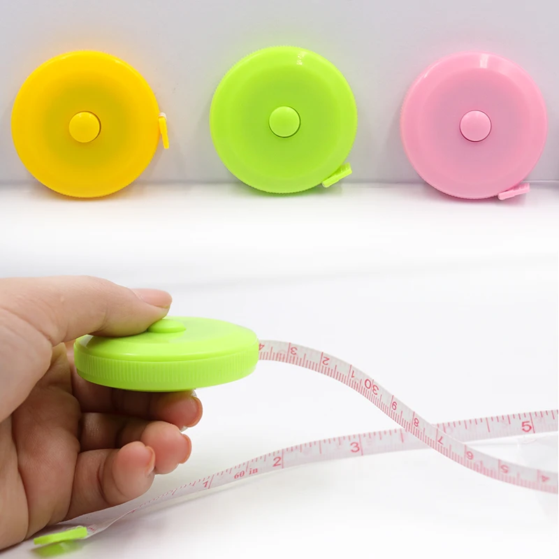 Pocket Plastic Round Tape Measure Tapeline Tape Measure Ruler Sewing Tool Mini 1.5m Gadget Ruler Band tape measure measuring tape measuring ruler