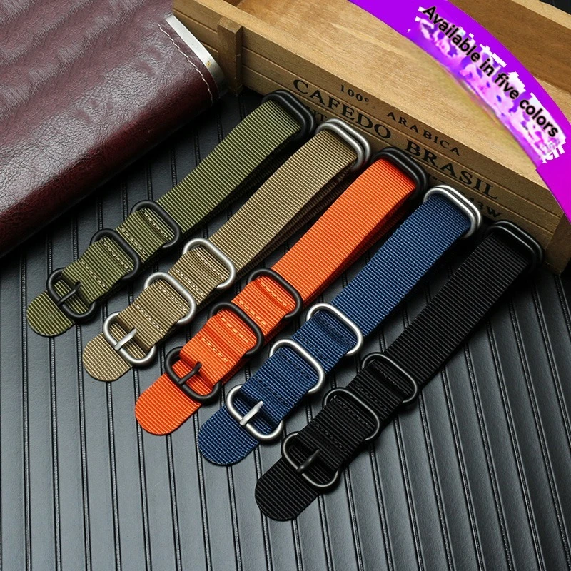 Tactical Green Black Nylon Military Strap - Waterproof Replacement Band