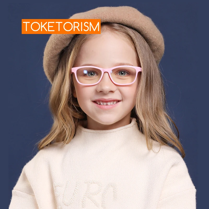 Toketorism Ultra-Light Boys And Girls Blue Light Blocking Glasses For Computer Children's Prescription Eyeglasses Frame 8318