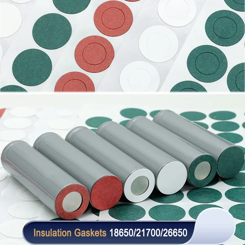 Battery Insulation Gasket 25~500pcs 18650 21700 26650 Insulation Gasket Pack Li-ion Battery Cell Barley Adhesive Paper Glue Fish Electrode Insulated Pads