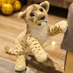 Peluche de León, tigre y leopardo para niños, juguete de peluche suave, como Animal, Decoración de cumpleaños