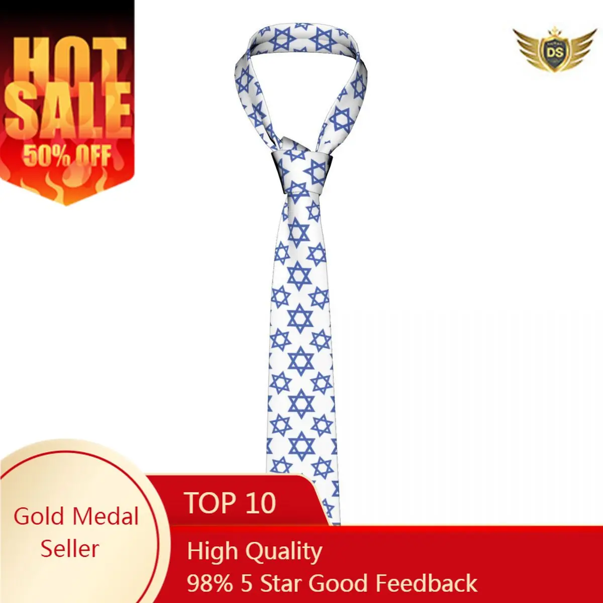 

Stars Israel Flag Tie For Men Women Necktie Tie Clothing Accessories