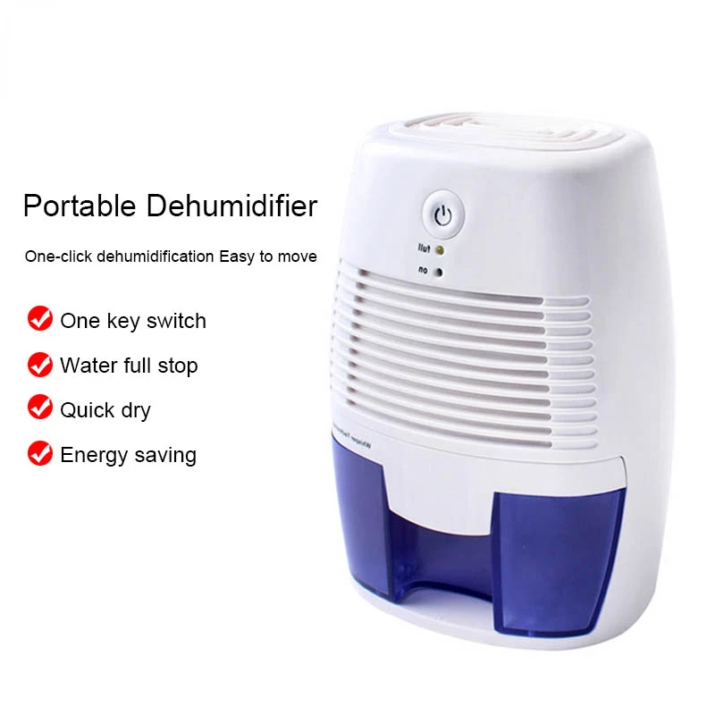 500ml Mini Dehumidifier Electric Cooling Desiccant Air Dryer Moisture Absorbing Machine Bedroom Kitchen Absorber 110V/220V