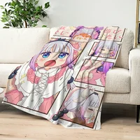 Flannel warm comfort  Dragon soft plush blanket k-Kobayashis Maid for sofa living Miss anime room office bedroom travel gift 1