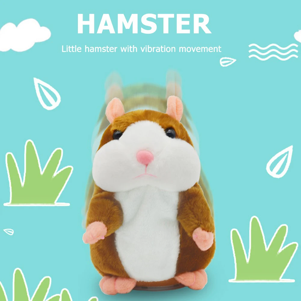 Hamster Plush Doll Mimicry Pet Toy Electronic Voice Changing Talking Walking Record Hamster Stuffed Toy Educational Kids