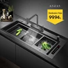 ASRAS Nanometer Smart Purifying Kitchen Sink Large Size Handmade Step Sink Ultrasonic Smart Purifying Kitchen Island Sinks 1