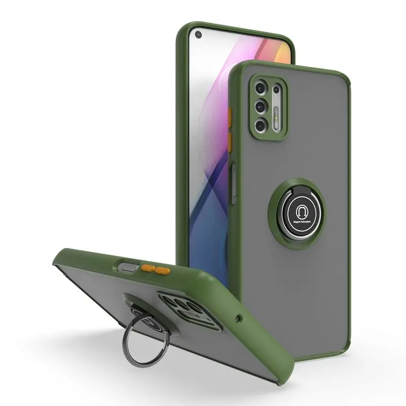 Durable Shockproof Matte Case with Car Magnet Ring Holder