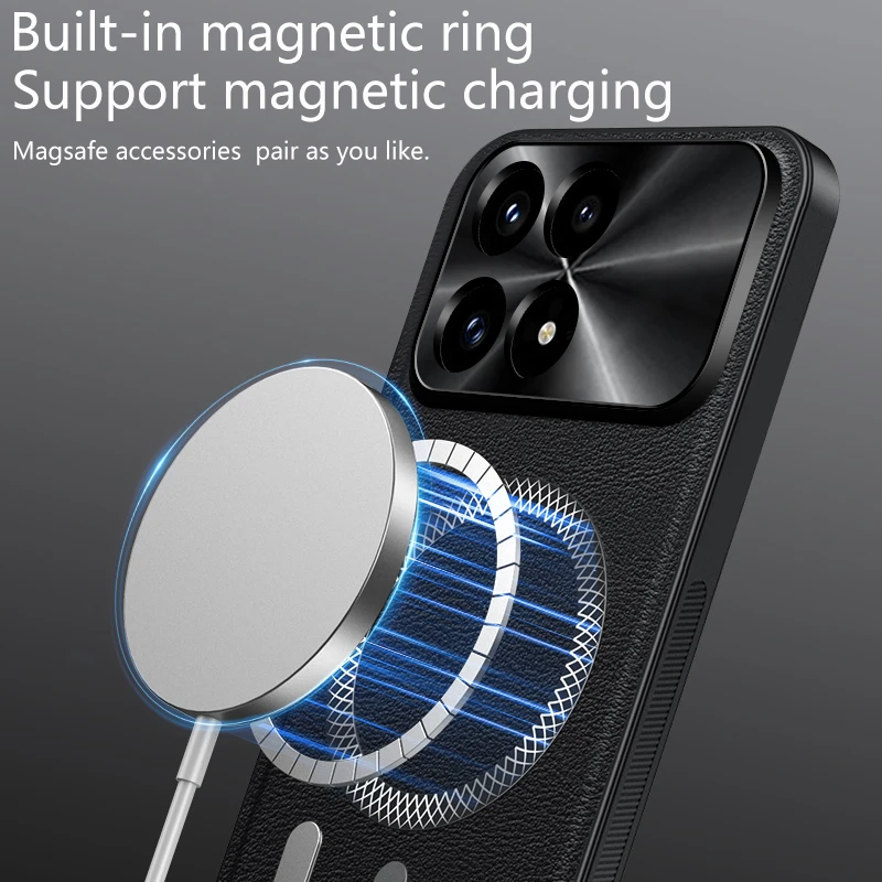 Luxury Leather MagSafe Magnetic Matte Silicone Phone Cover and Bumper