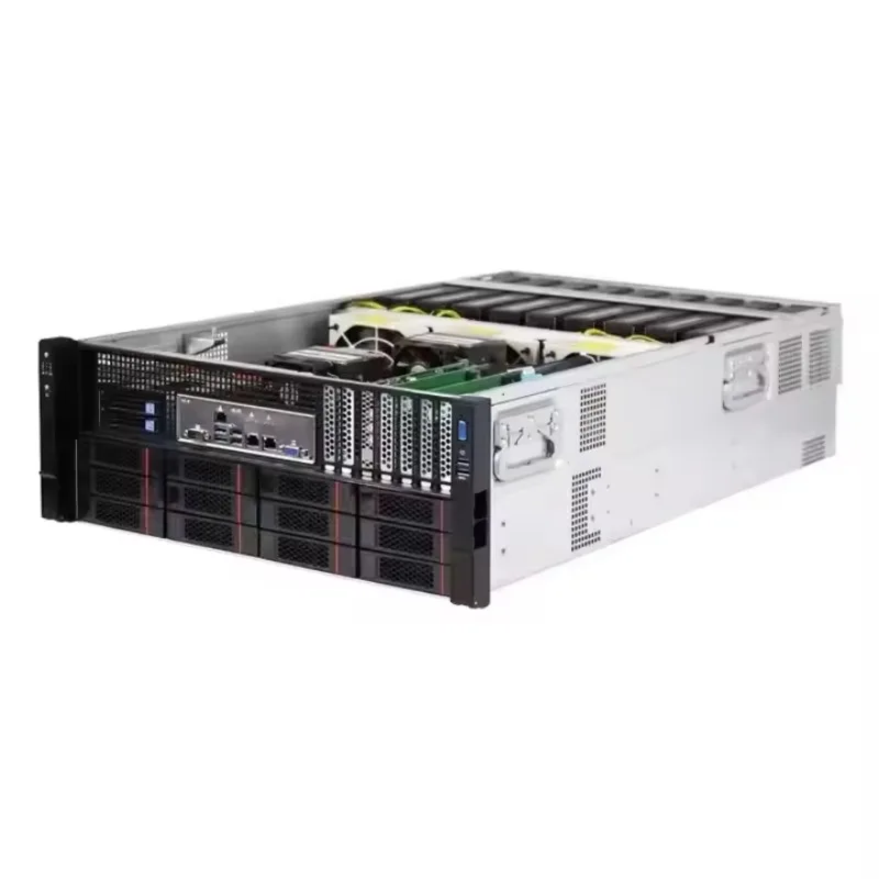 4U 8 9 GPU 카드 랙 서버 케이스 섀시 플랫폼 3+1 이중화 전원 공급 장치 ATX 폼팩터, 채굴 서버용 레드