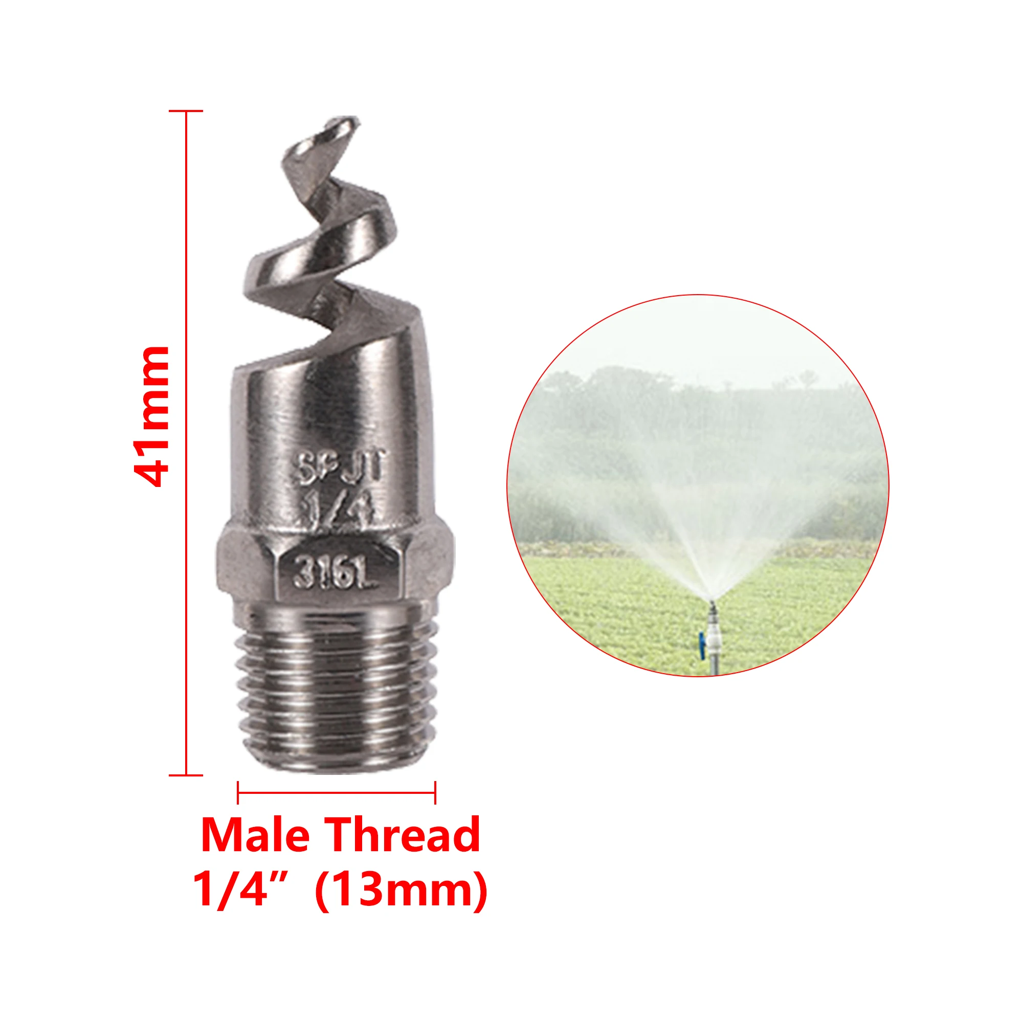 1/4 3/8 1/2 3/4 1 Male Spiral Cone Spray Nozzle Cooling Tower