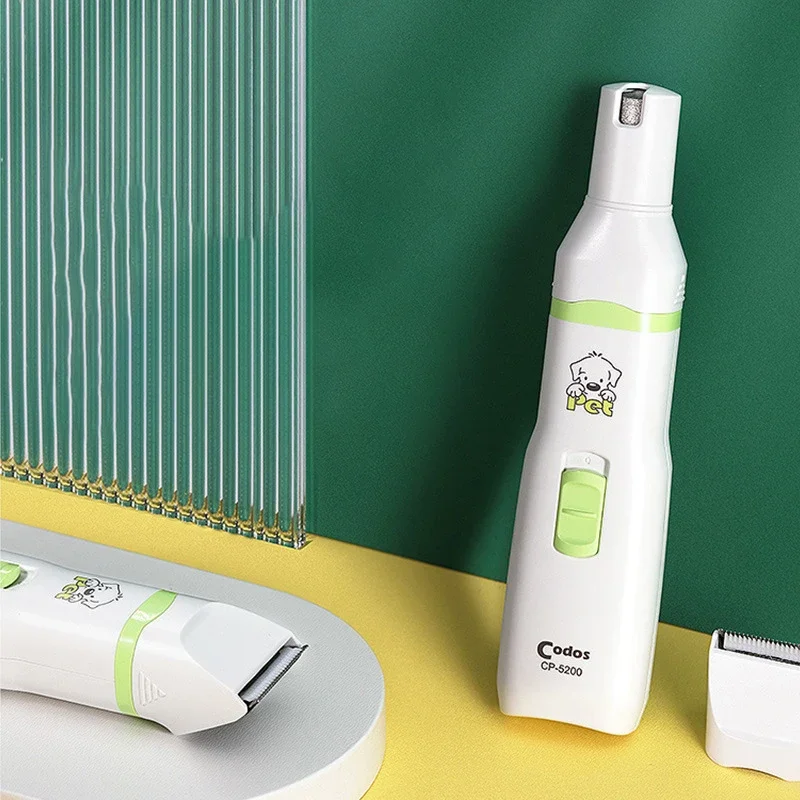 2 In 1 Pet Dog Cat Hair Trimmer Paw Nail Grinder Grooming Clippers Nail Cutter Hair Cutting Machine With Ceramic Blade CP-5200
