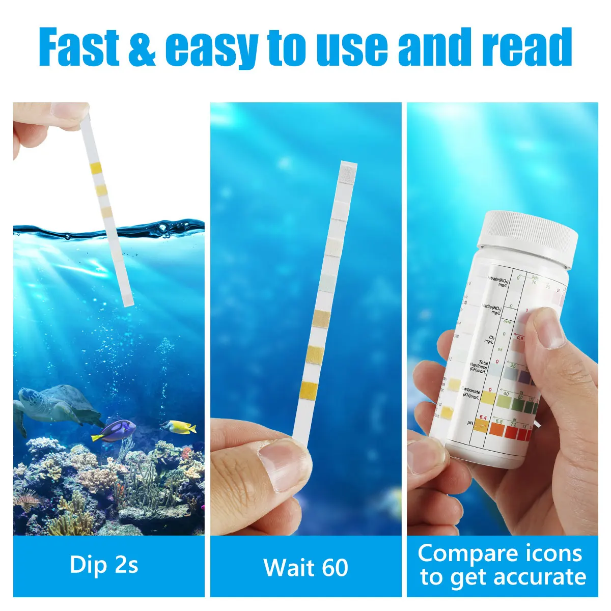100Pcs Aquarium Water Test Strips 3