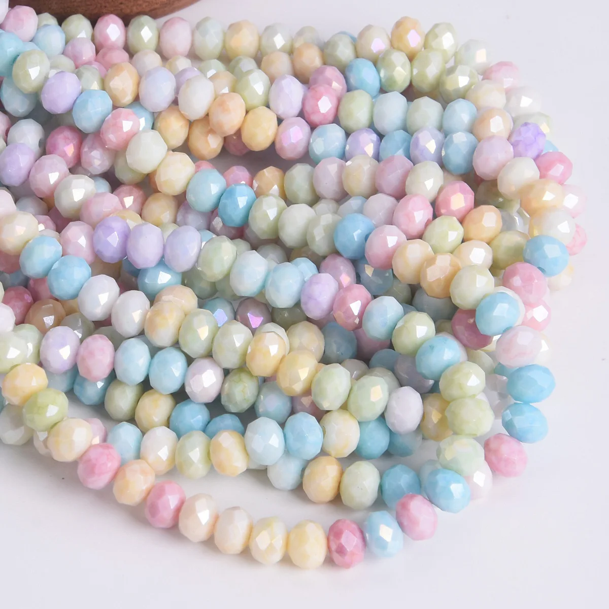 Mixed Colors Rondelle Shape 6x5mm 8x6mm Faceted Opaque