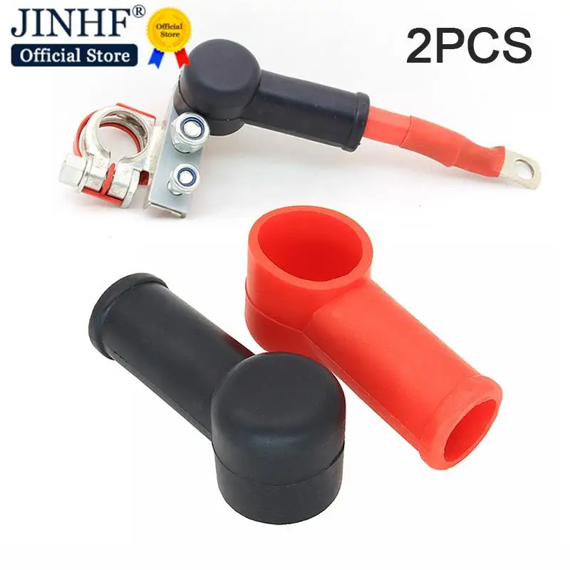 Hot 2pcs Rubber Car Motorcycles Battery Negative Positive Terminal Cover Cap Boot Insulating Protector Replacement Batteries