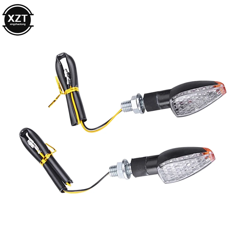 2pcs/set Universal Motorcycle LED Turn Signals Light Long Short Turn Signal Indicator Lamp Lights Blinkers Flashers Accessories, auto led light