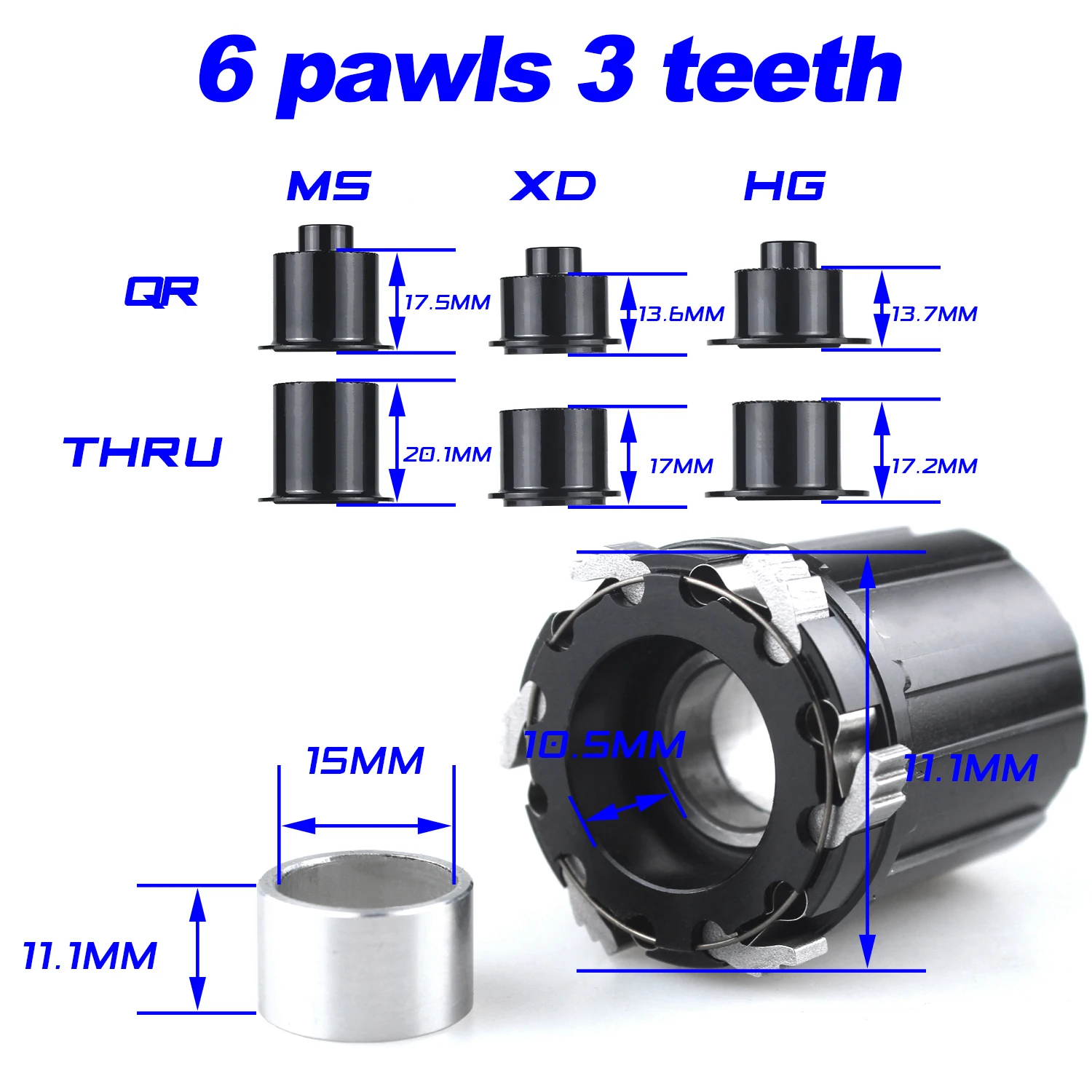 Mountain Bicycle Hubs MTB rear hub freehub micro spline 12v 11V hg MS XD xdr MT005 MT006 MT007 MT010 MT039 MT009
