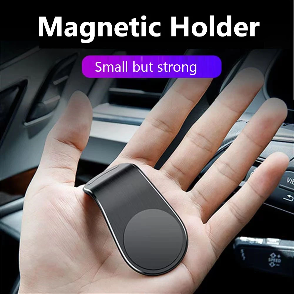 phone holder for car L shape Magnetic Car Phone Holder 360 Metal Air Vent Mount Mobile Stand GPS Support For iPhone 12 11 Pro X Max 8 7 Xiaomi HuaWei phone holder for car cup holder