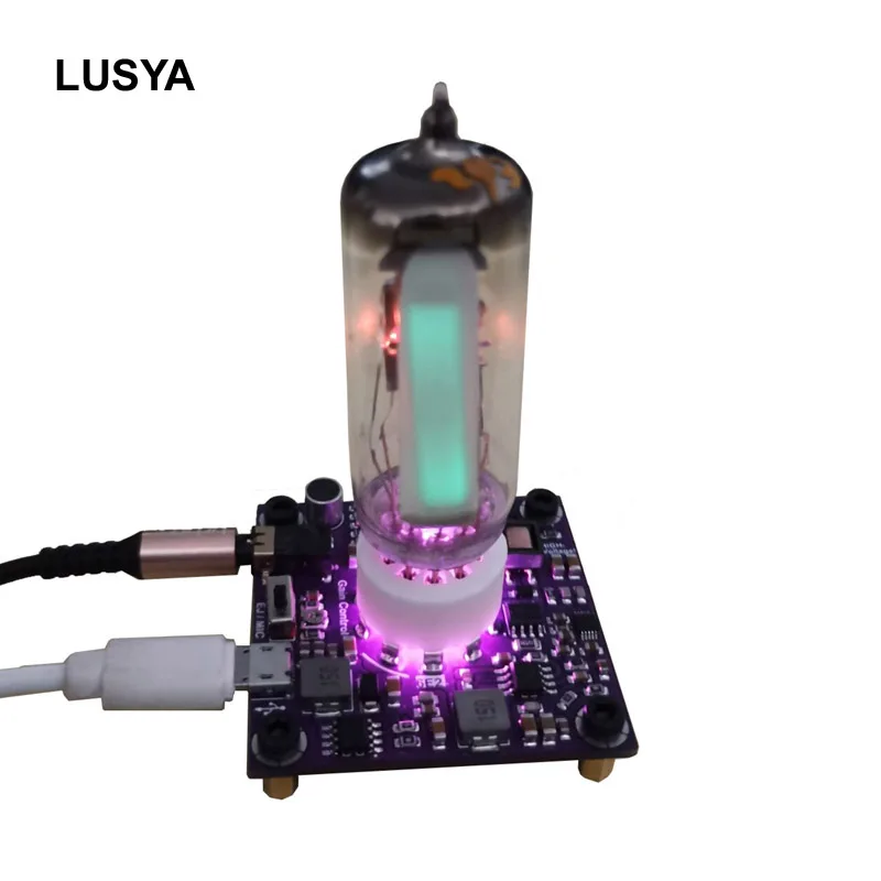 LUSYA 6E2 Cat's Eye USB VU Indicator Tube AUX microphone input Audio Amplifier Driver Board For Music And Play Electronic games |